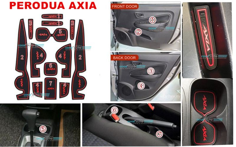 Perodua Axia Interior Rubber Slot Mat Storage Carpet 